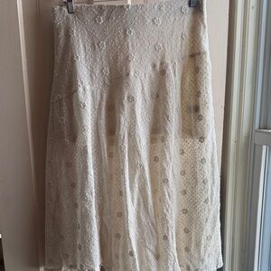 Universal Thread Cream Lace A-Line Skirt